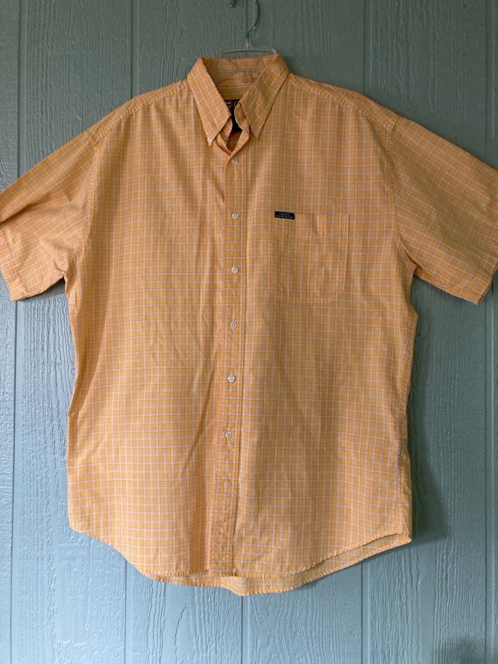 Chaps Ralph Lauren Large short sleeve yellow checked shirt